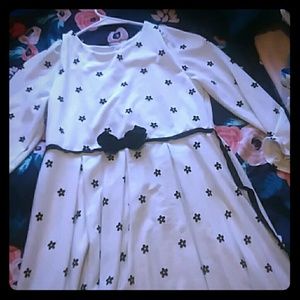 Black white dress with flowers
